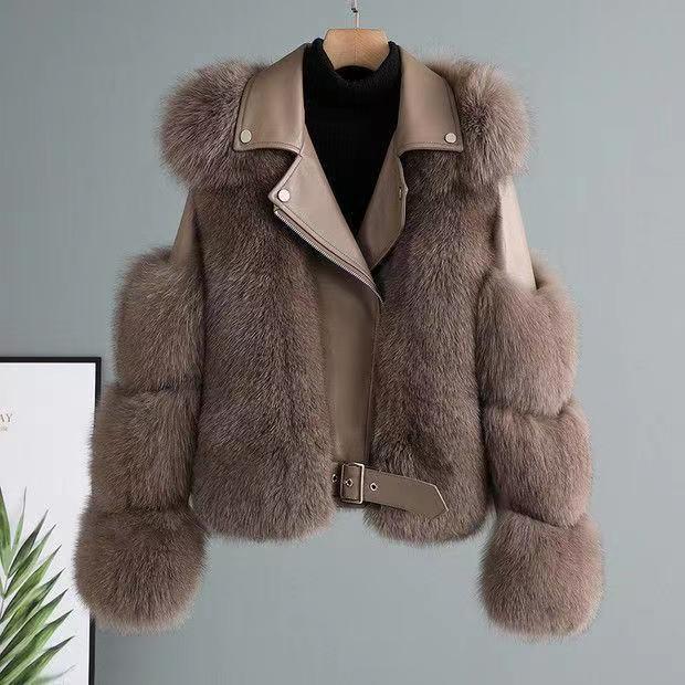 WW | Fell Bikerjacke - Luxuriöses Schichtungsstück - Gürteldesign - Winter Glam