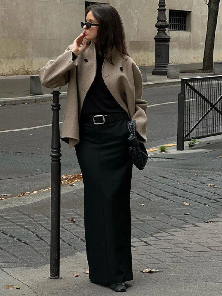 WW | Asymmetrischer Trenchcoat Damen mit Breitem Revers und Doppeltverschluss
