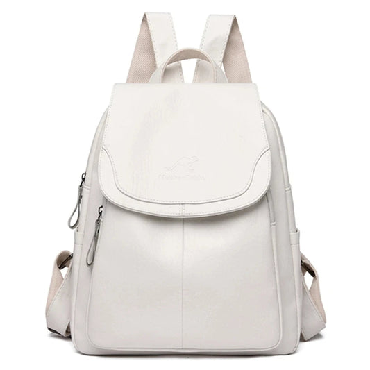 WW | Diebstahlsicherer Lederrucksack Für Stilvolle Frauen