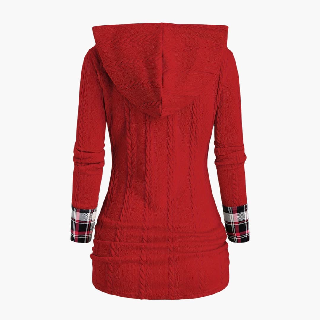 WW | Stilvoll Kabelstrick Hoodie für Frauen