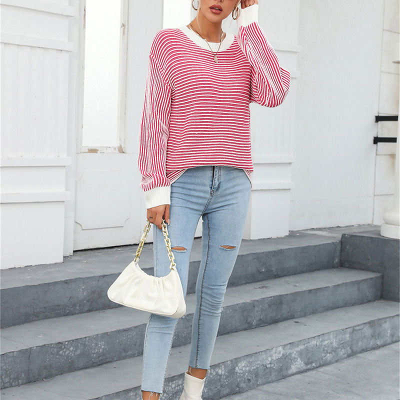 WW | Gestreifter Strickpullover für Einen Modernen Look