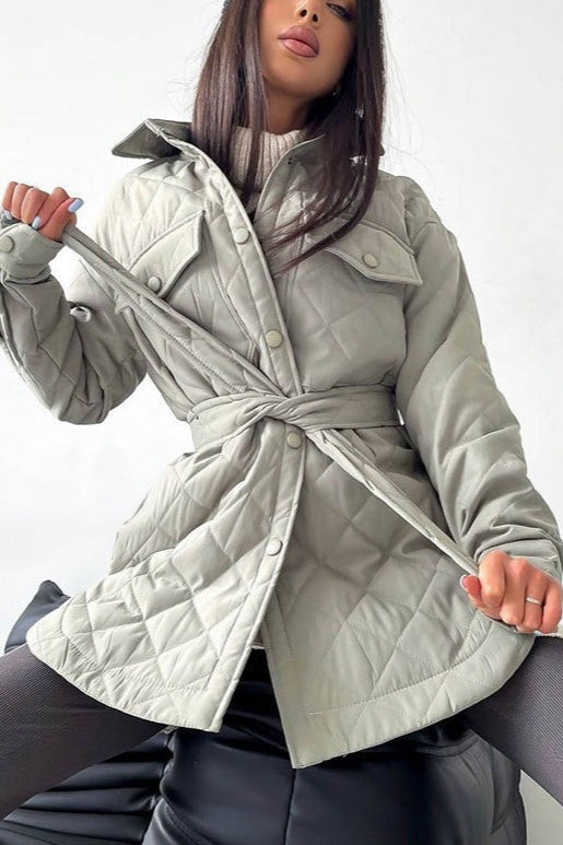 WW | Long Diamond Quilted Puffer Jacket