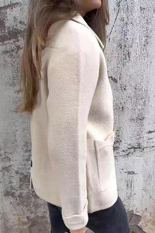 WW | Color Lapel Zipper Pocket Casual Jacket