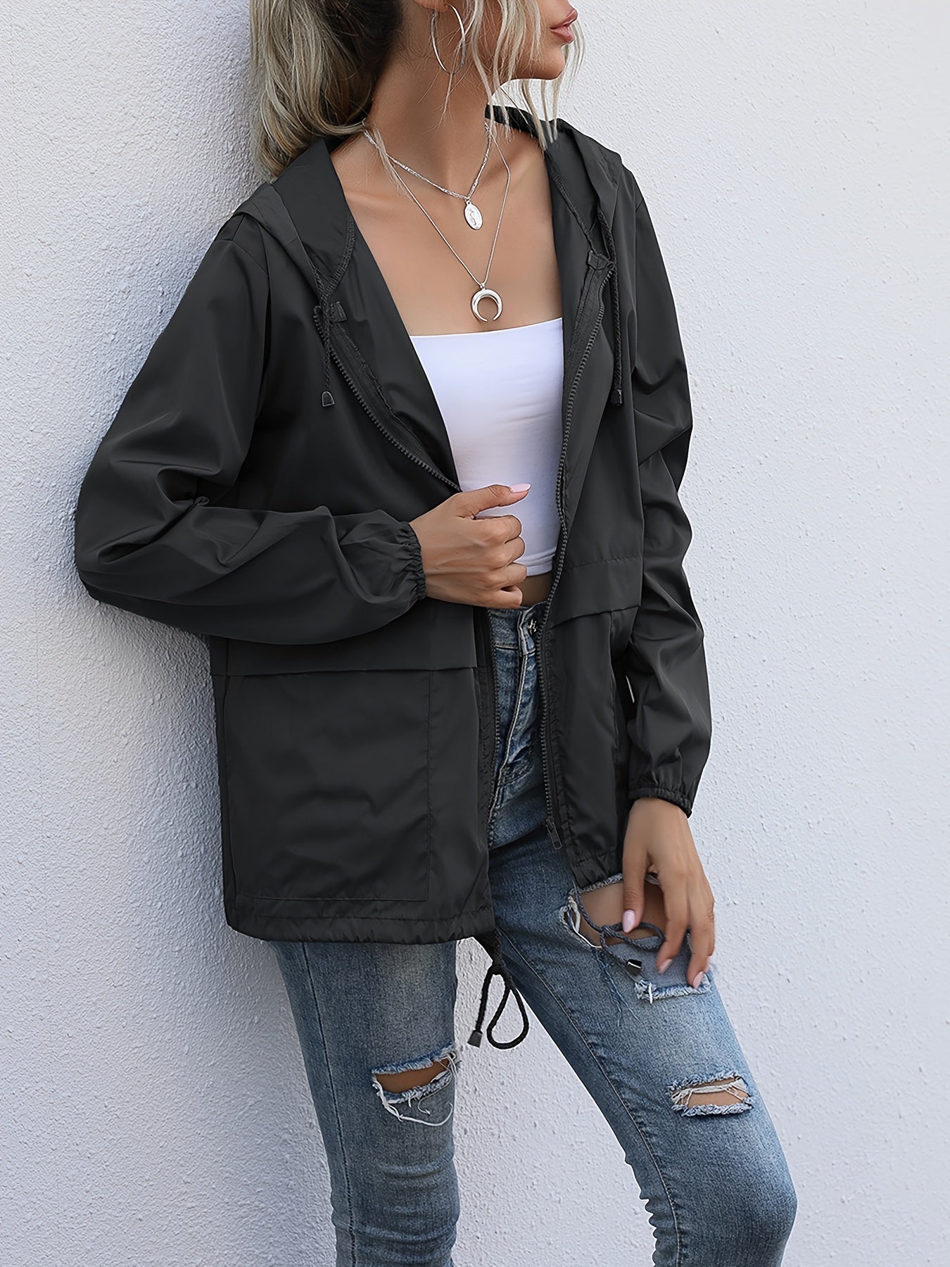 WW | Solid Long-Sleeve Windbreaker