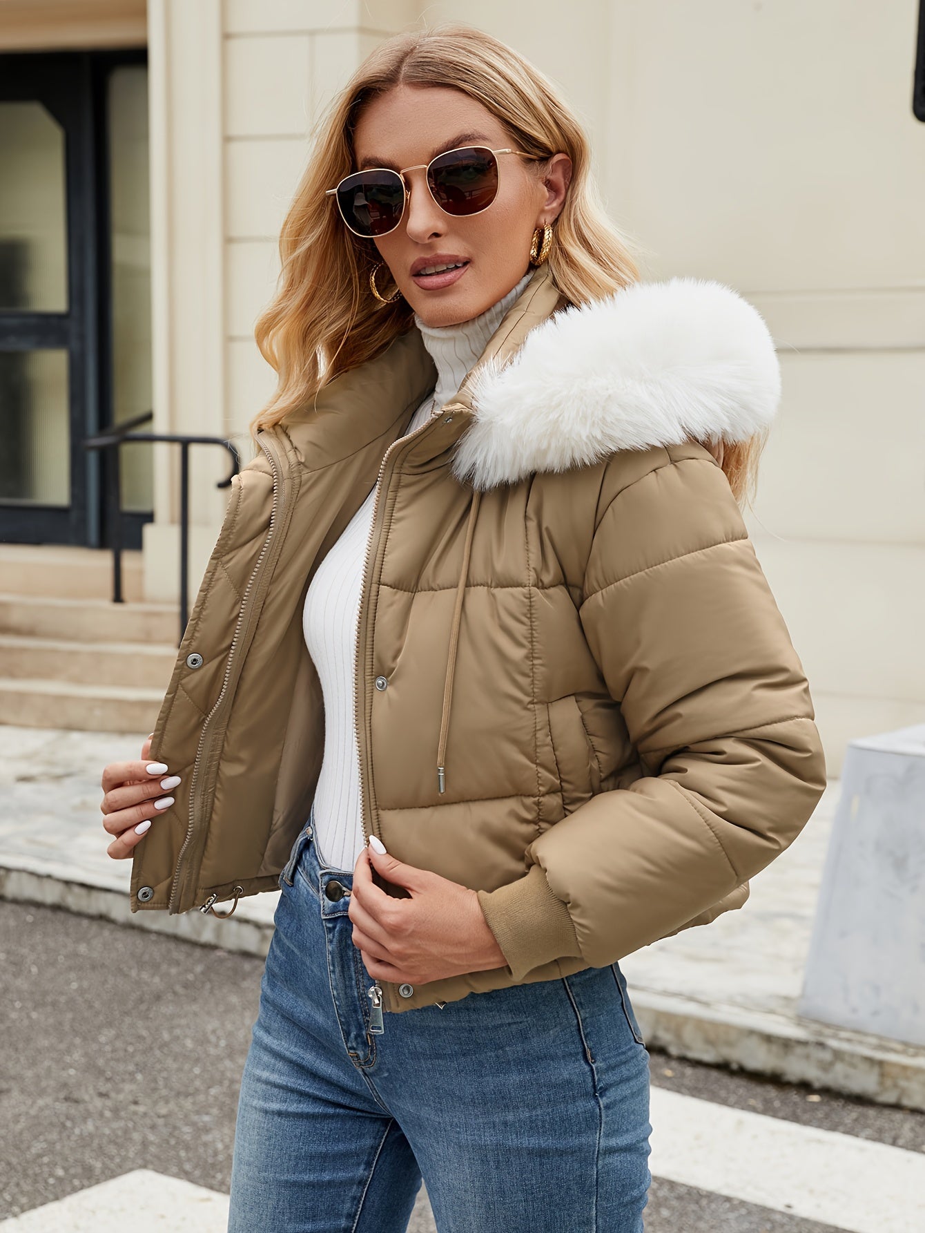 WW | Elegant and Warm Black Puffer Jacket for Winter