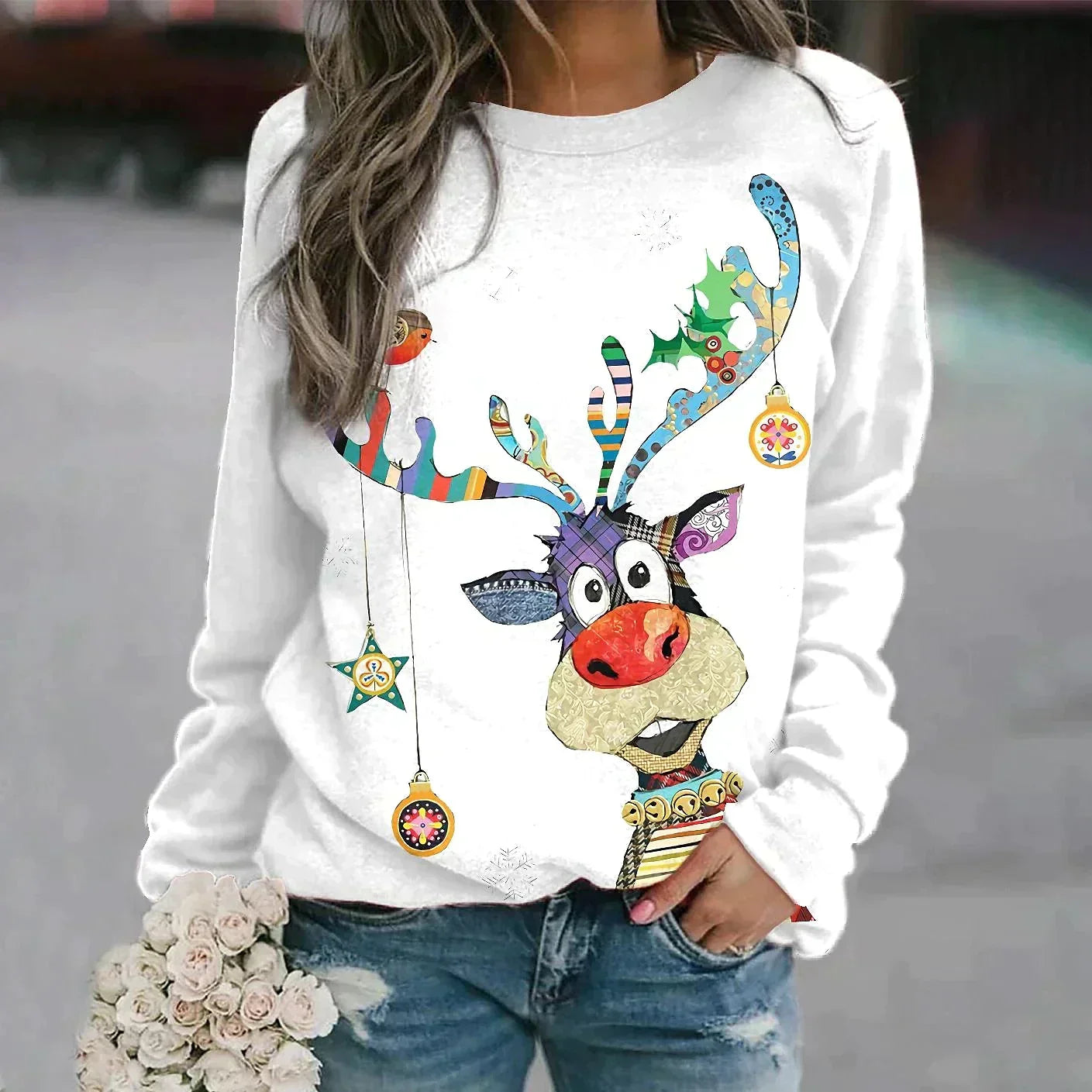 WW | Weihnachts-Pullover aus weichem Strickstoff mit Muster - Unisex Winter