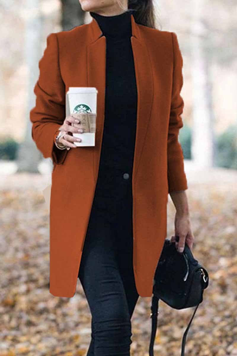 WW | Elegant Coat with Stand-Up Collar