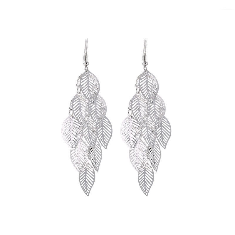 WW | Dainty Layered Leaf Earrings