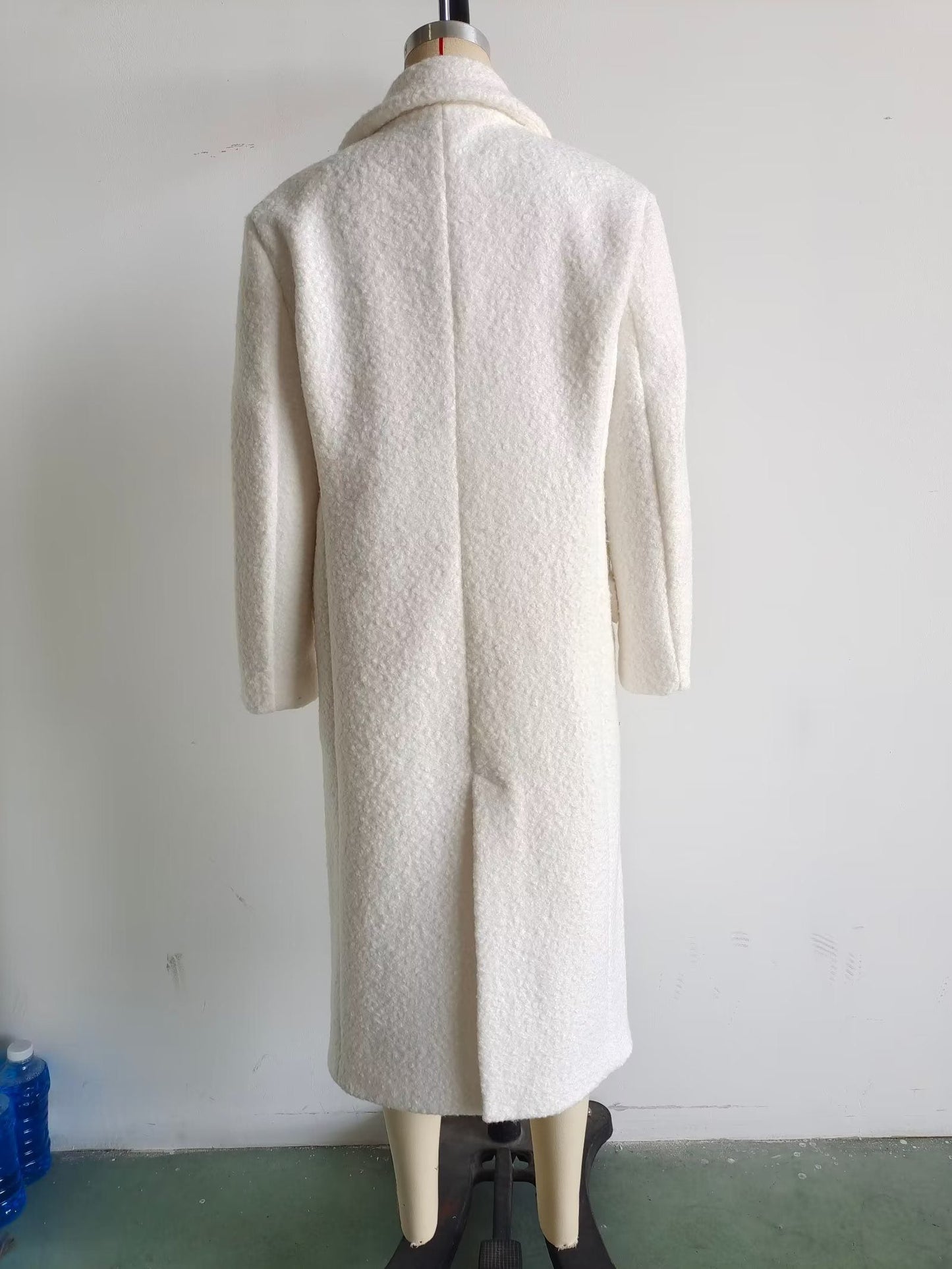 WW | Wool Blend Coat - Elegant Longline Silhouette - Textured Design - Sophisticated Winter Wear