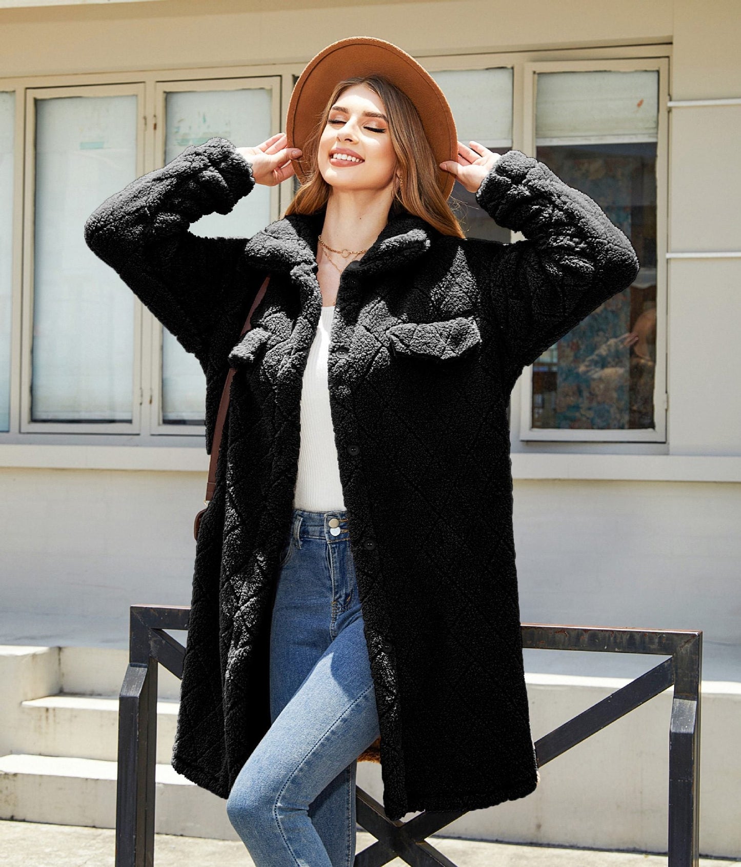 WW | Kunstfell Lange Jacke - Luxuriöse Wärme - Weiches Kunstfell - Winter Glam Outerwear