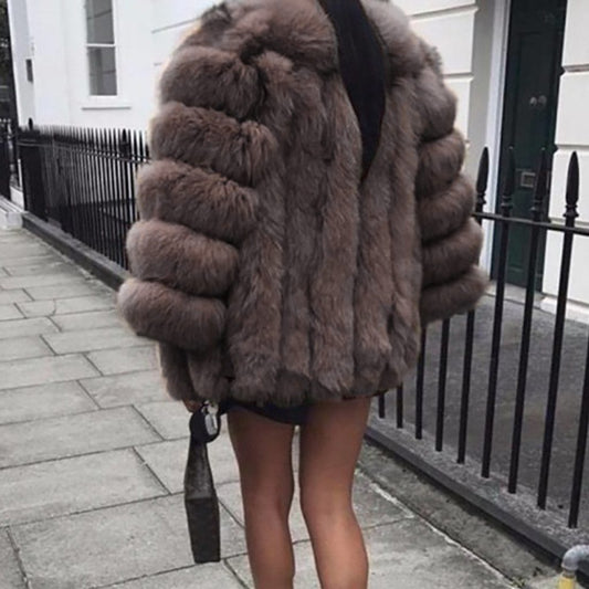 WW | Kunstpelz-Mantel - Luxuriöser Oversized Schnitt - Glamouröse Winteroberbekleidung