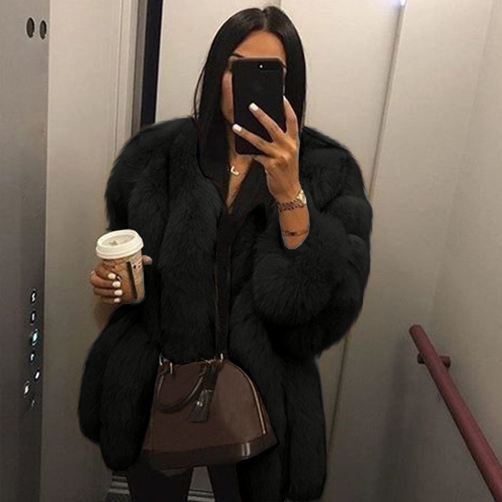 WW | Kunstpelz-Mantel - Luxuriöser Oversized Schnitt - Glamouröse Winteroberbekleidung