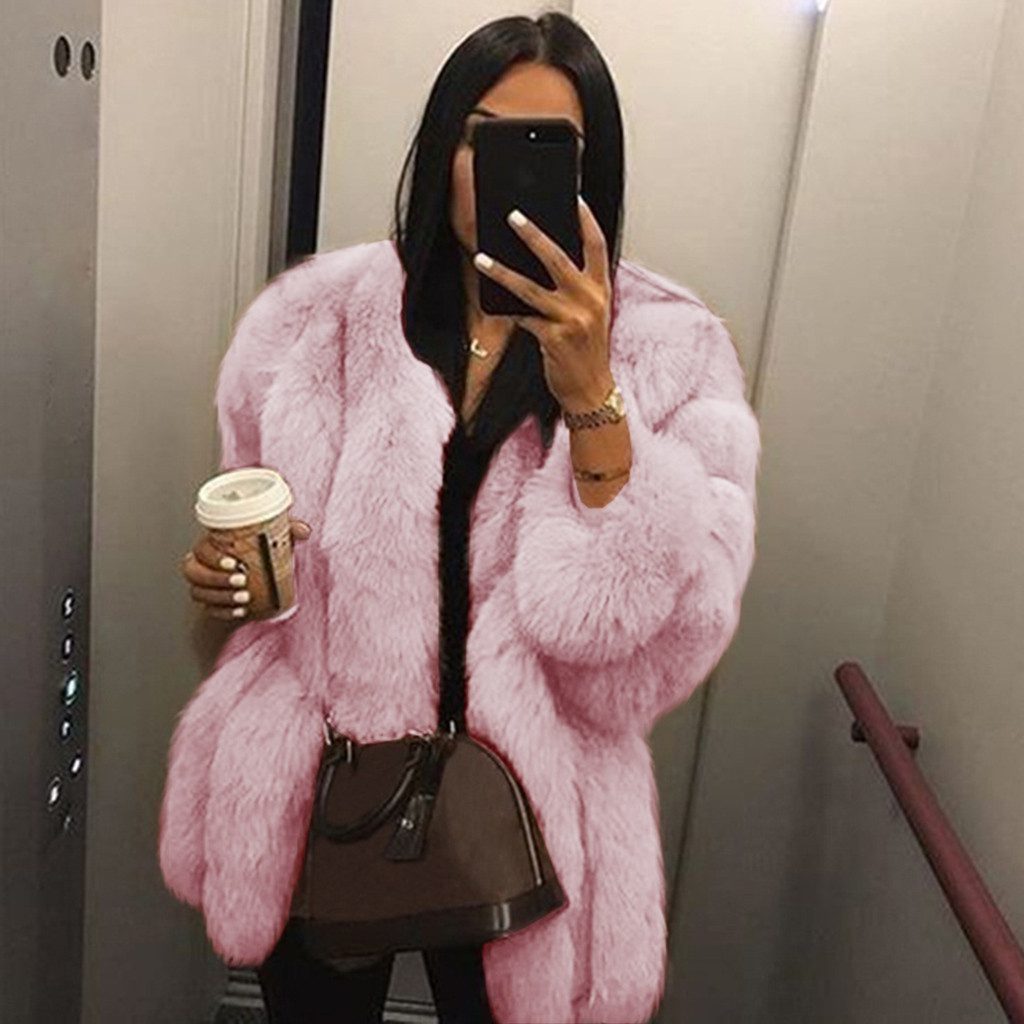 WW | Kunstpelz-Mantel - Luxuriöser Oversized Schnitt - Glamouröse Winteroberbekleidung