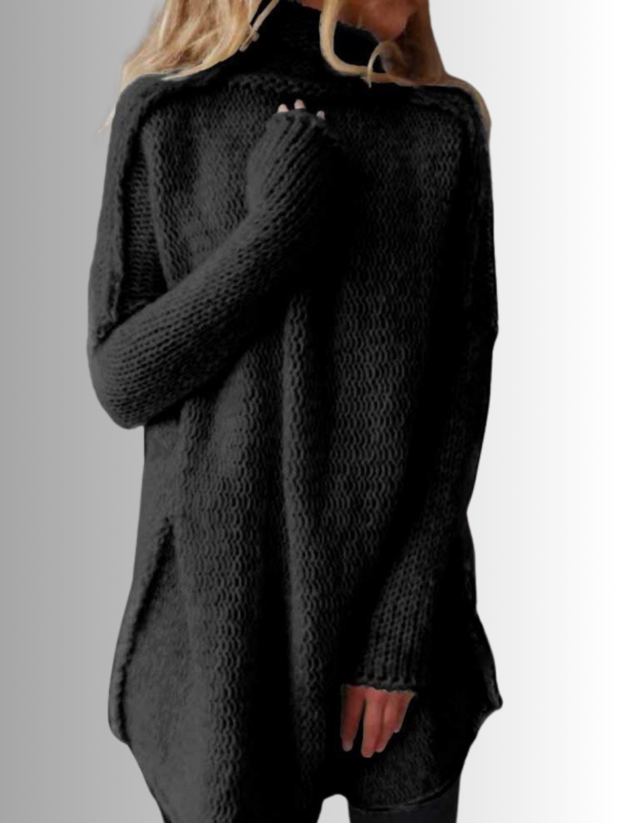 WW | Stylish long sweater with a high neckline