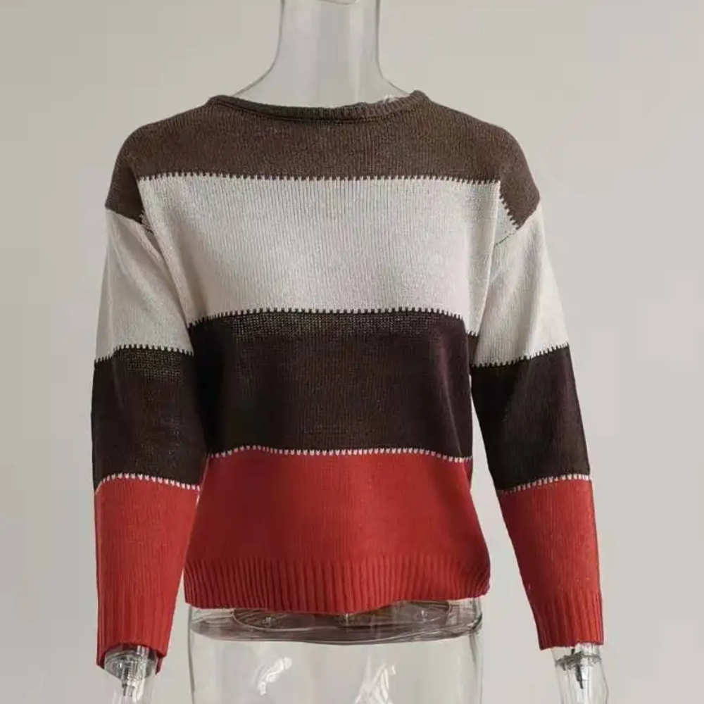 WW | Farbblock-Pullover, bequemer Pullover