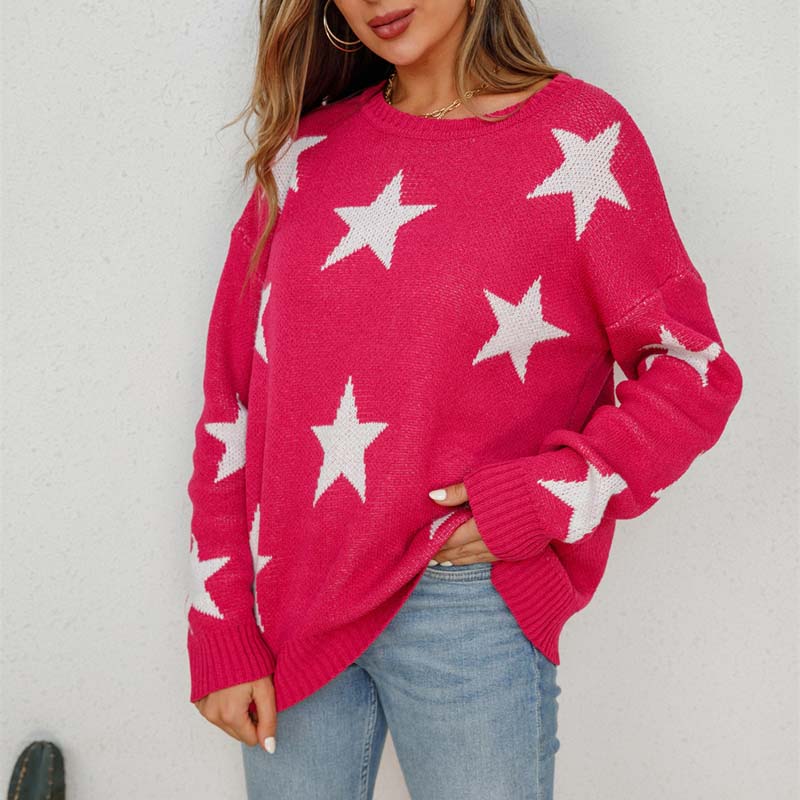 WW | Strickpullover mit Sternenmuster Design