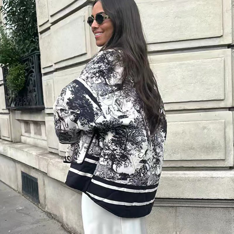 WW | Steppjacke - Künstlerisches Druckdesign - Leicht & Stilvoll - Lässige Schicht