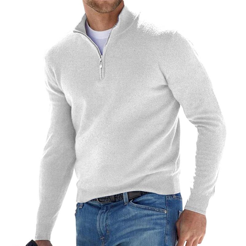 WW | Klassischer Herren-Pullover mit Reißverschlusskragen