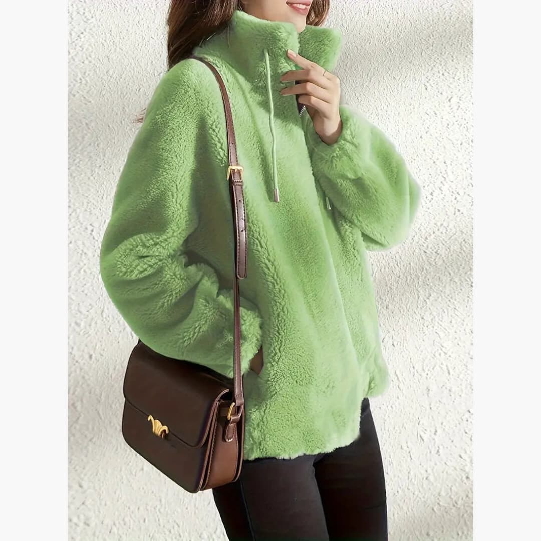 WW | Damen Teddyjacke Warm Und Lässig Mit Reißverschluss