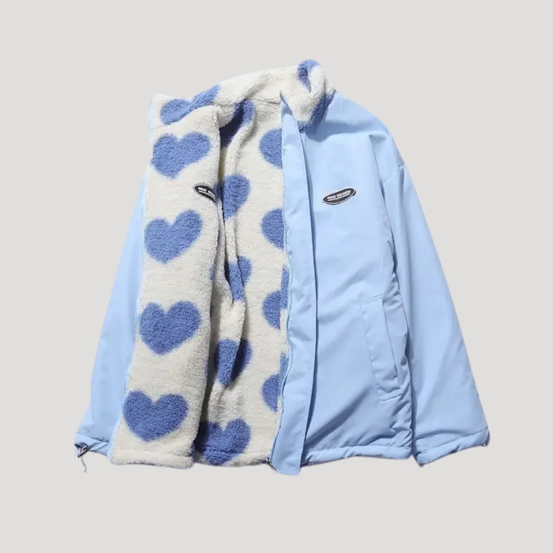 WW | Women's Reversible Fleece Jacket with Heart Motif