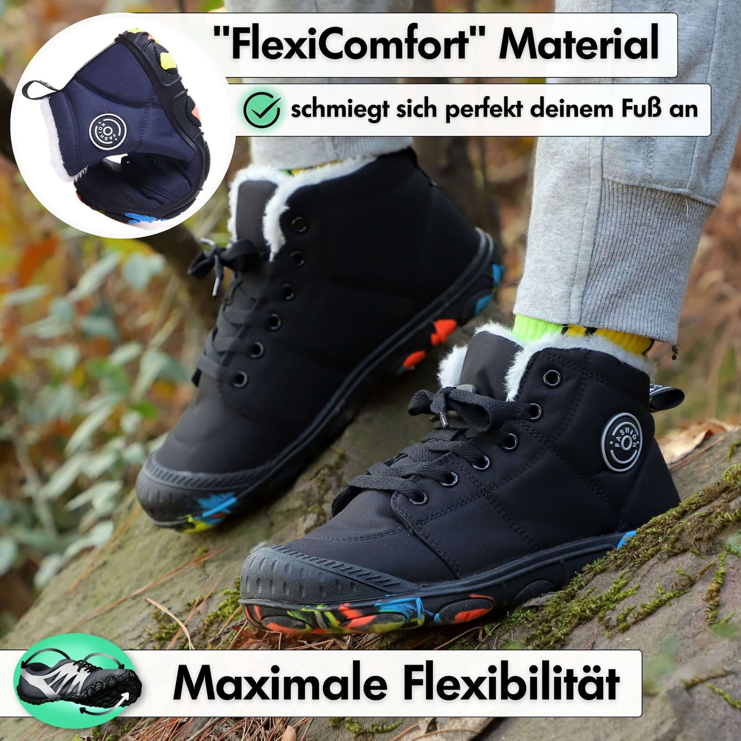 WW | Kinder Barfußschuhe 100% Wasserfest & Bequem für Winter