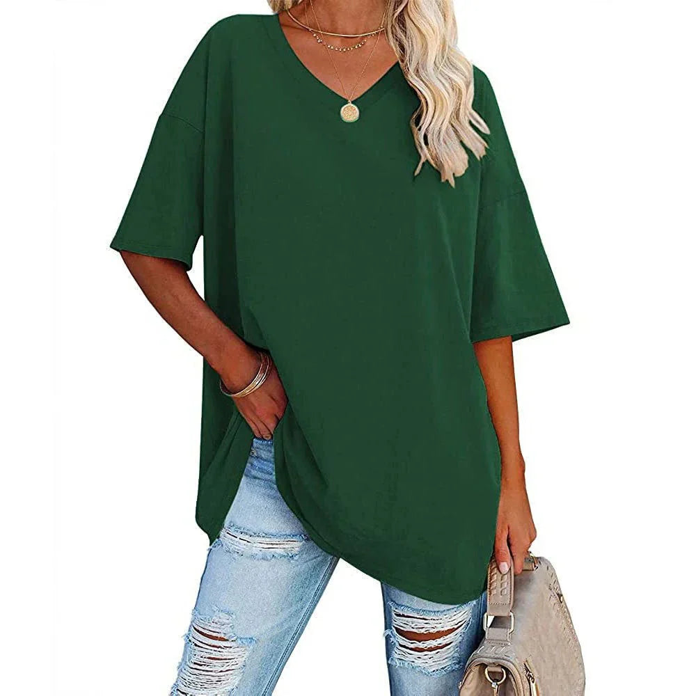 WW | Women's Casual Oversized V-Neck T-Shirt
