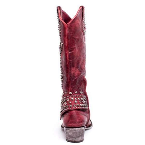 WW | High Boots With Metal Studs And Chunky Heel