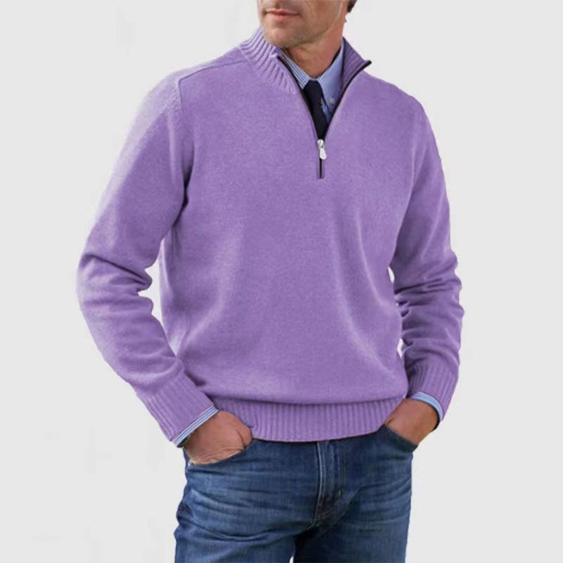 WW | Eleganter Pullover für Herren mit halbem Reißverschluss