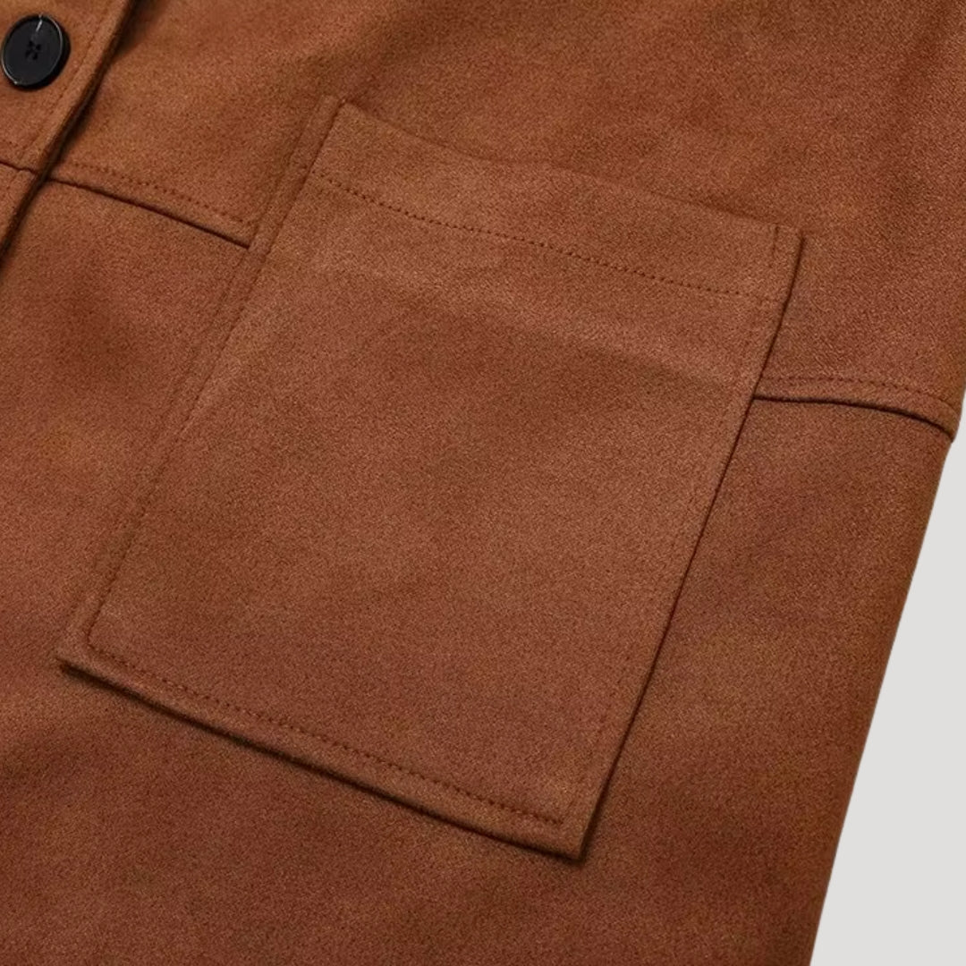 WW | Damen Wildleder Übergröße Winterjacke