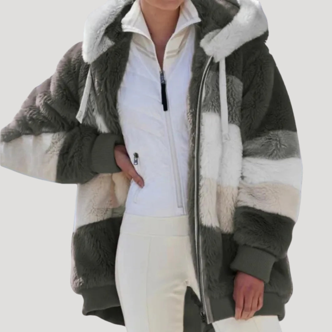 WW | Damen Fluffy Nep Pelz Winterjacke Cozy Stil