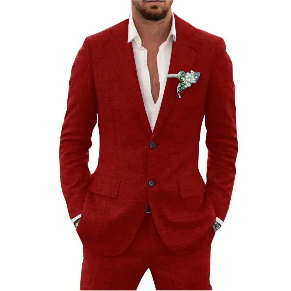 WW | Slim Fit Zwei Knopf Verschluss Atmungsaktives Mischgewebe