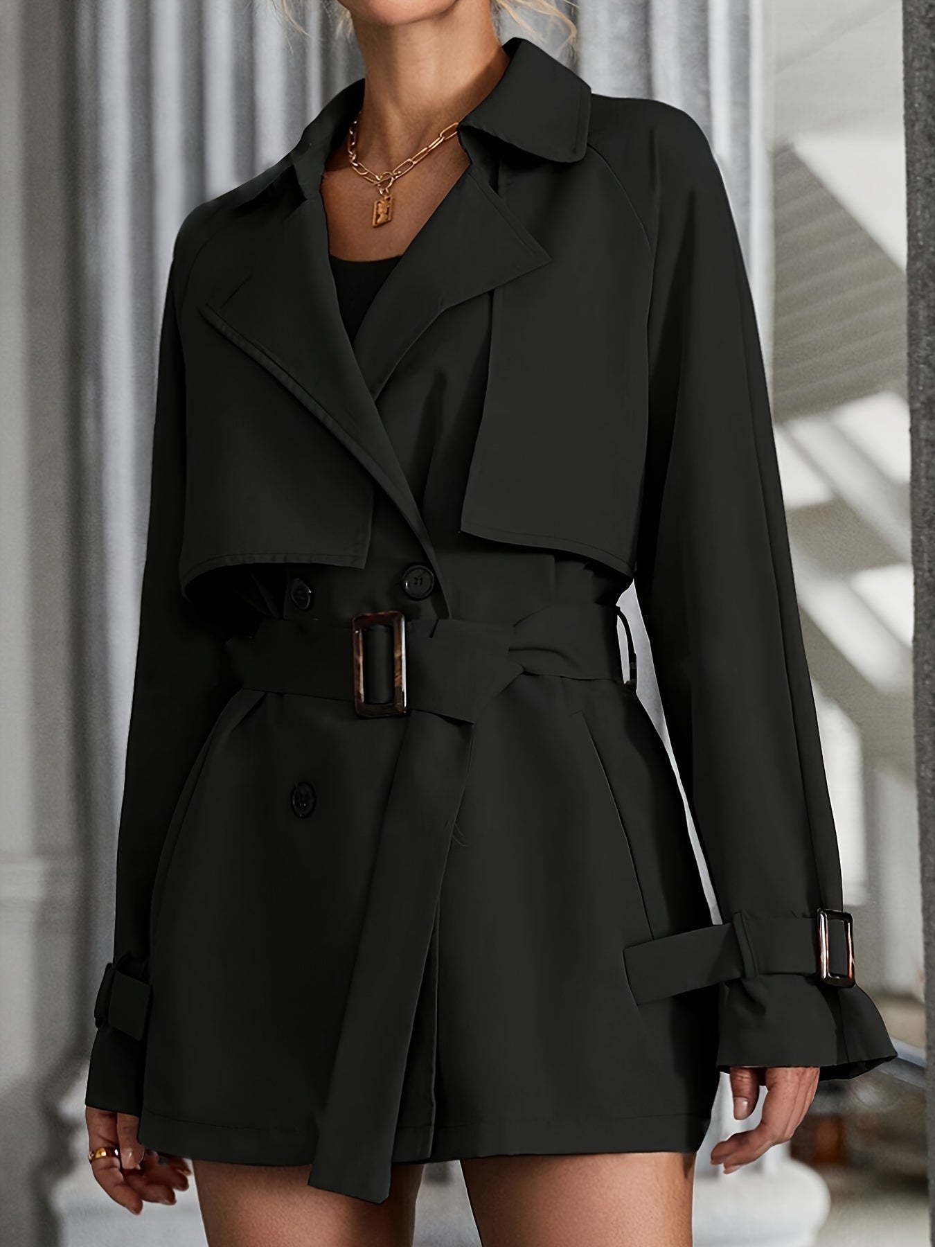 WW | Women's Trench Coat with Belt and Long Sleeves - Perfect for Any Occasion