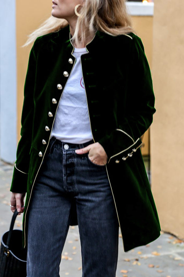 WW | Velvet Patchwork Multi-Button Women's Jacket