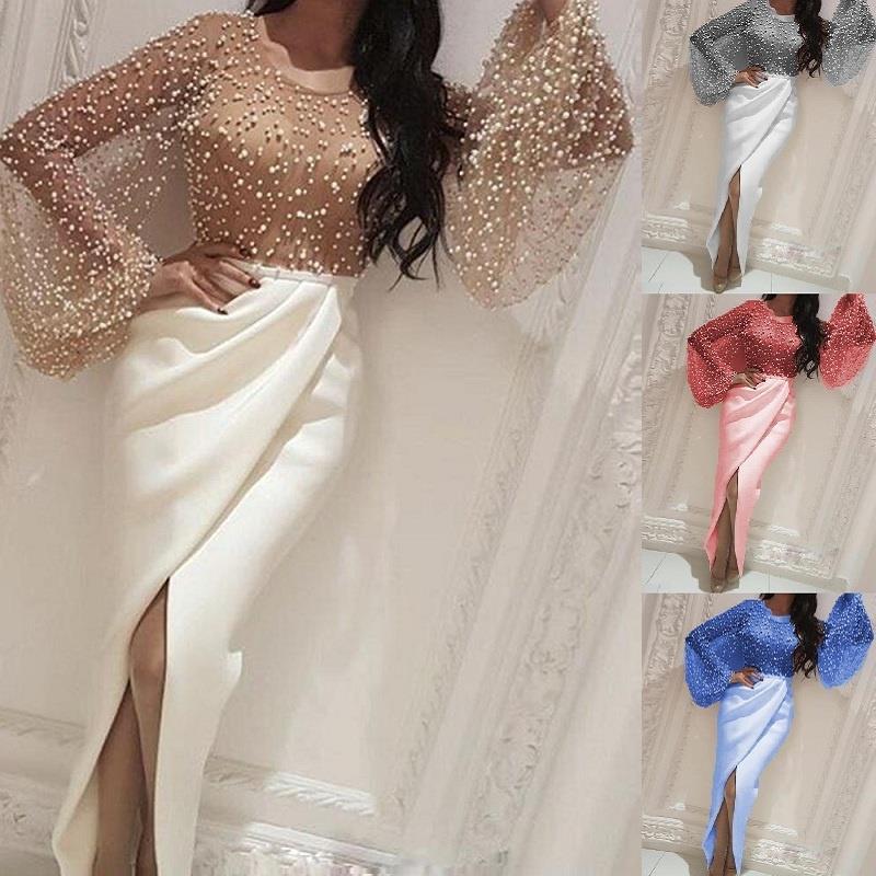 Women's long-sleeve blouse with sparkling bead details and a figure-hugging cut WW