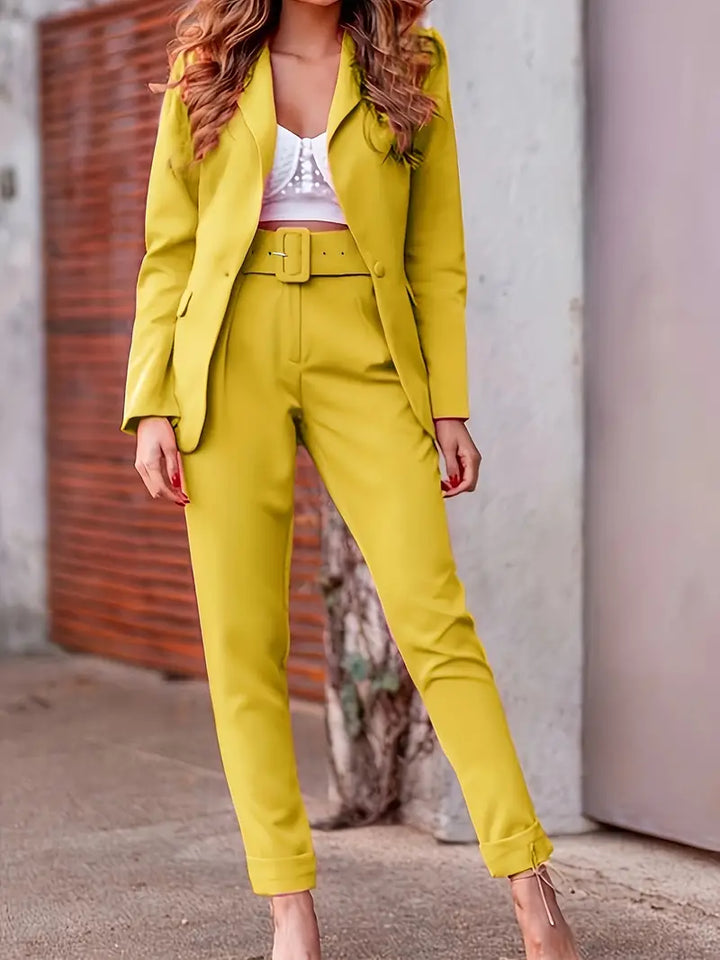 WW | Elegant Set with Open Blazer and Trousers