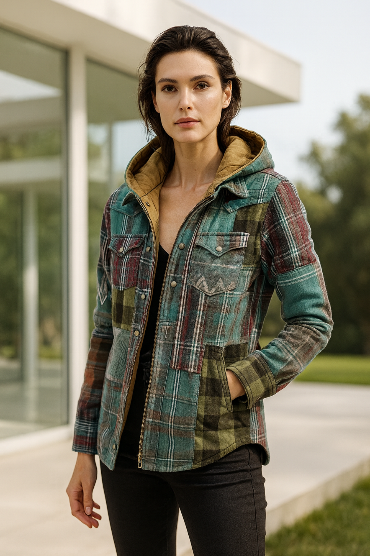 Harper | Patchwork Plaid Jacket