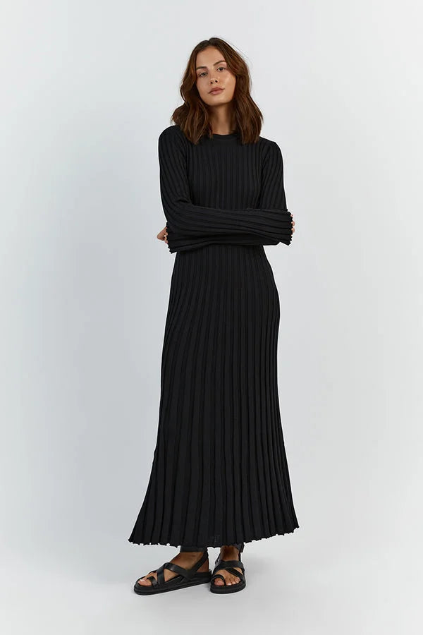 Elodie | Round Neck Midi Sweater Dress