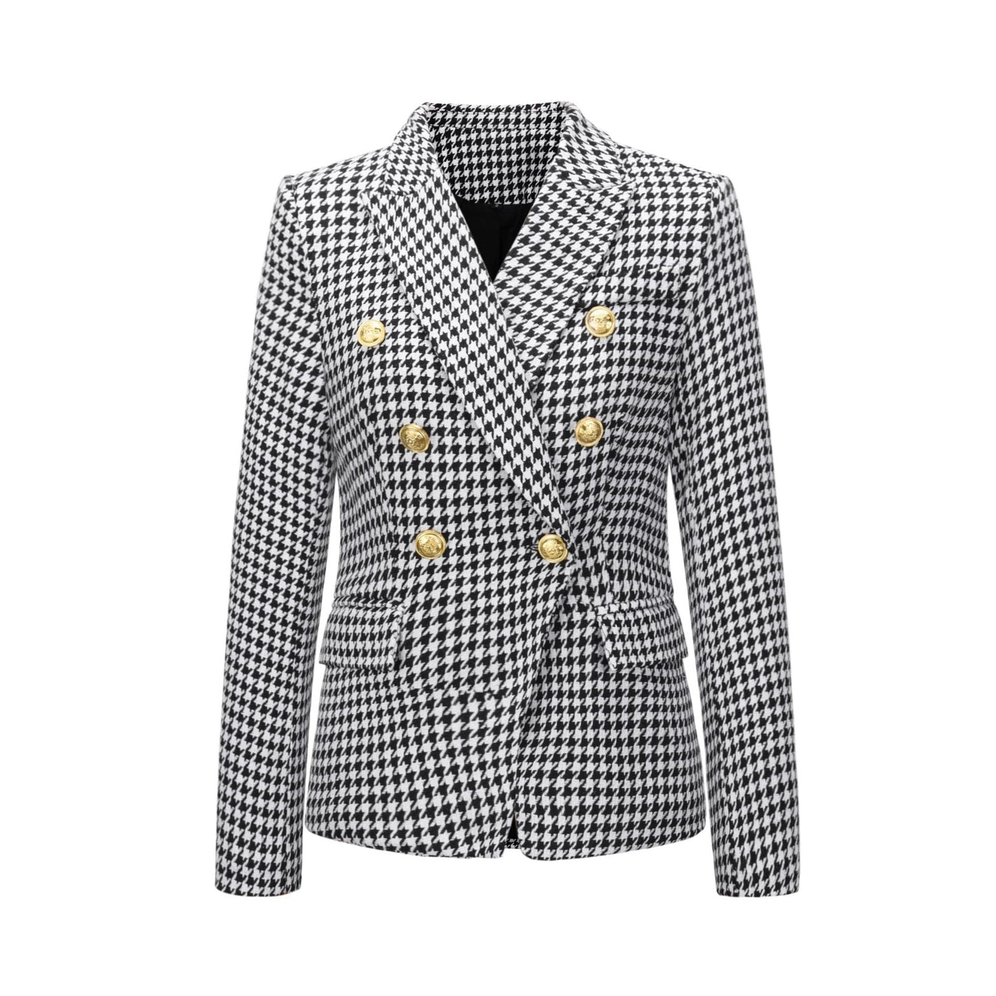 Damen Blazer im doppelten Knopfdesign mit goldenen Akzenten WW