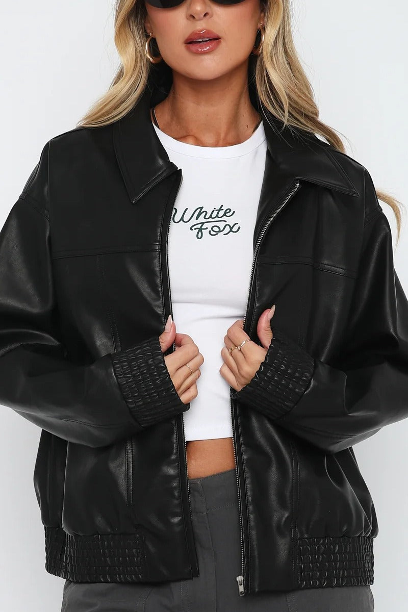 WW | Leder Baseballjacke
