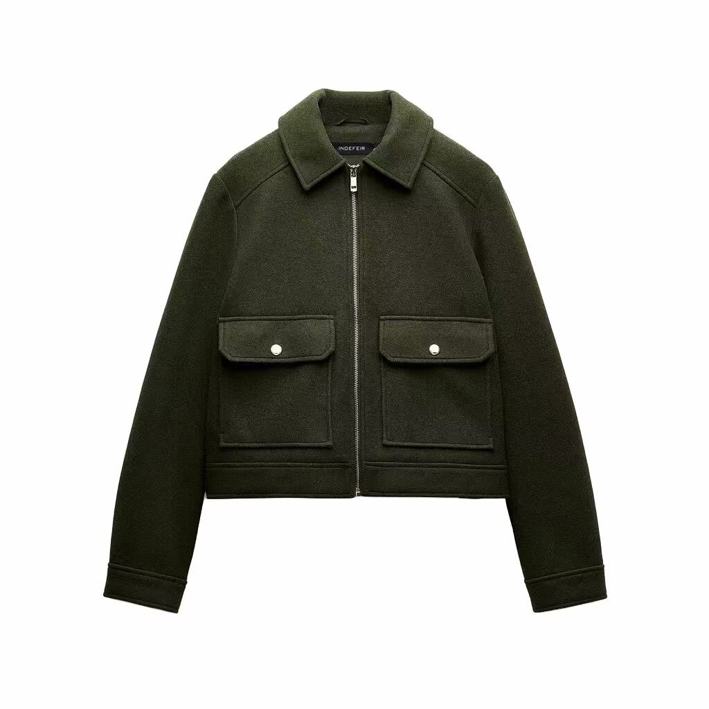 WW | Utility Jacke - Moderner Minimalistischer Stil - Wollmischung - Übergangsoberbekleidung