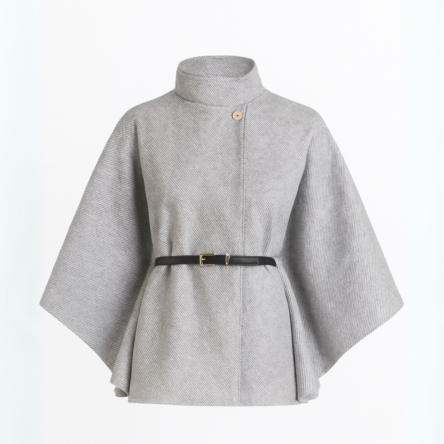 Elun Chic Butterfly Jacket with Belt - Gray