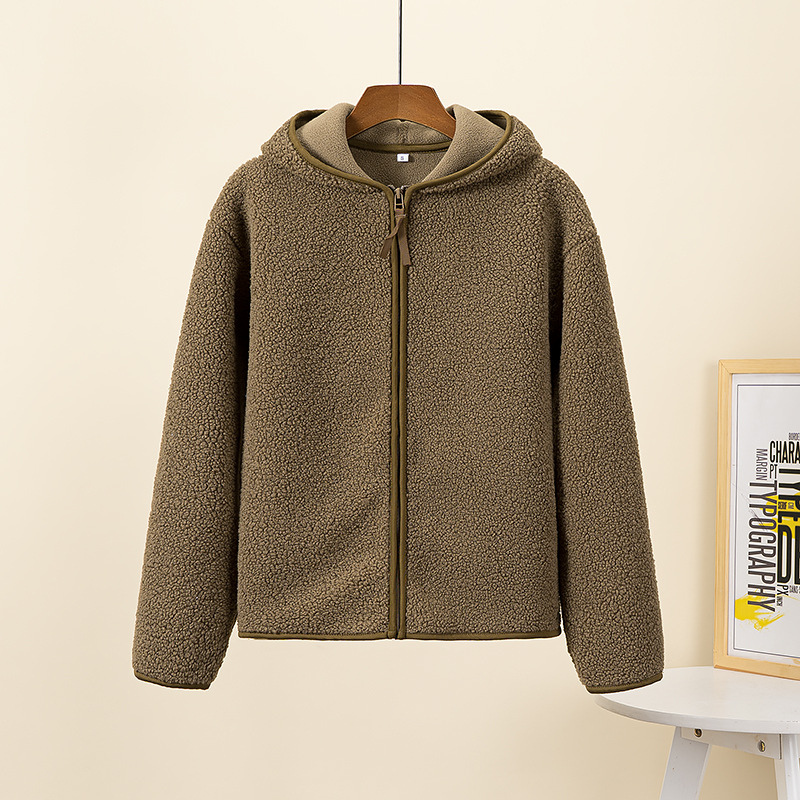 WW | Warme Fleecejacke für Damen, Langarm-Sweatshirt mit Reißverschluss