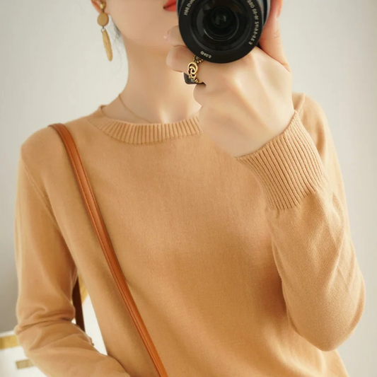 WW | Cashmere Pullover Damen Klassischer Rundhals, Weich & Atmungsaktiv
