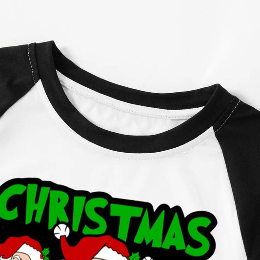 WW | "Christmas Group" and Santa Printed Green and Black Plaid Christmas Family Pajamas