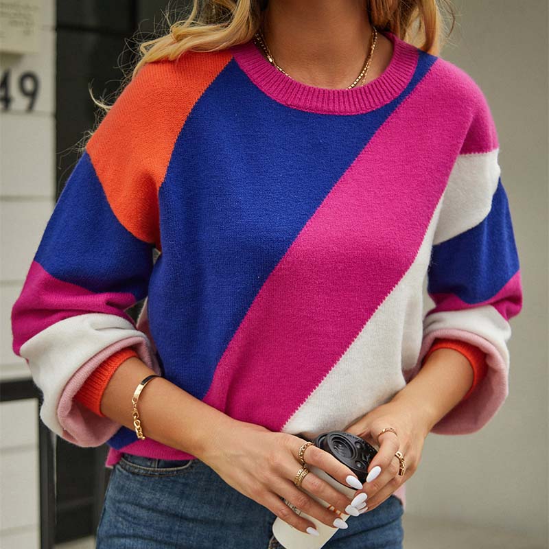 WW | Stilvoller Pulli mit Farbkanten für Damen