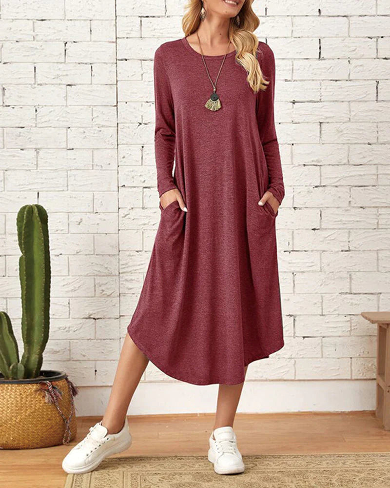 W&W - Langärmeliges lockeres Kleid