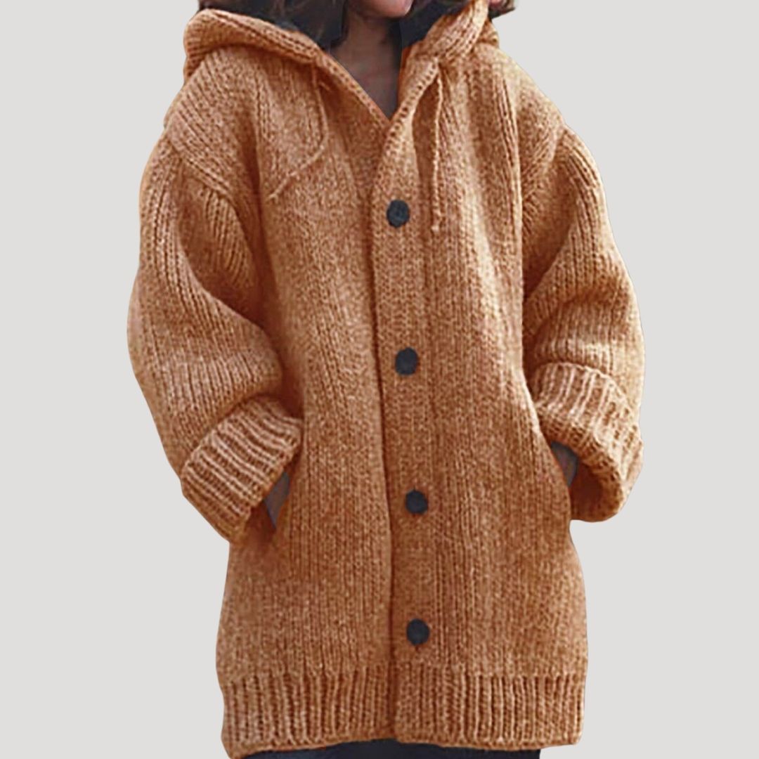WW | Damen grob gestrickter Wollwintermantel