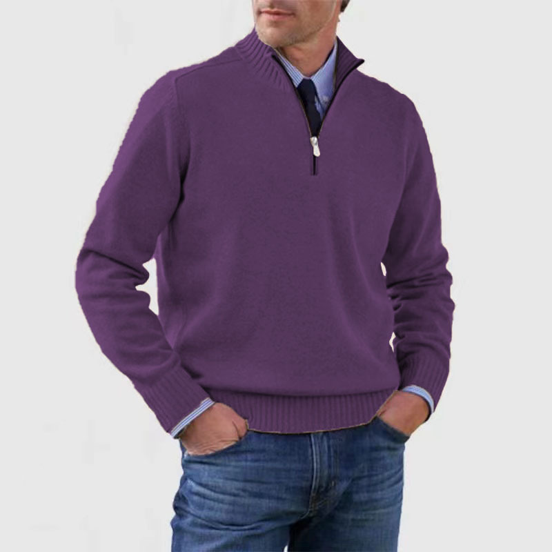 WW | Eleganter Pullover für Herren mit halbem Reißverschluss