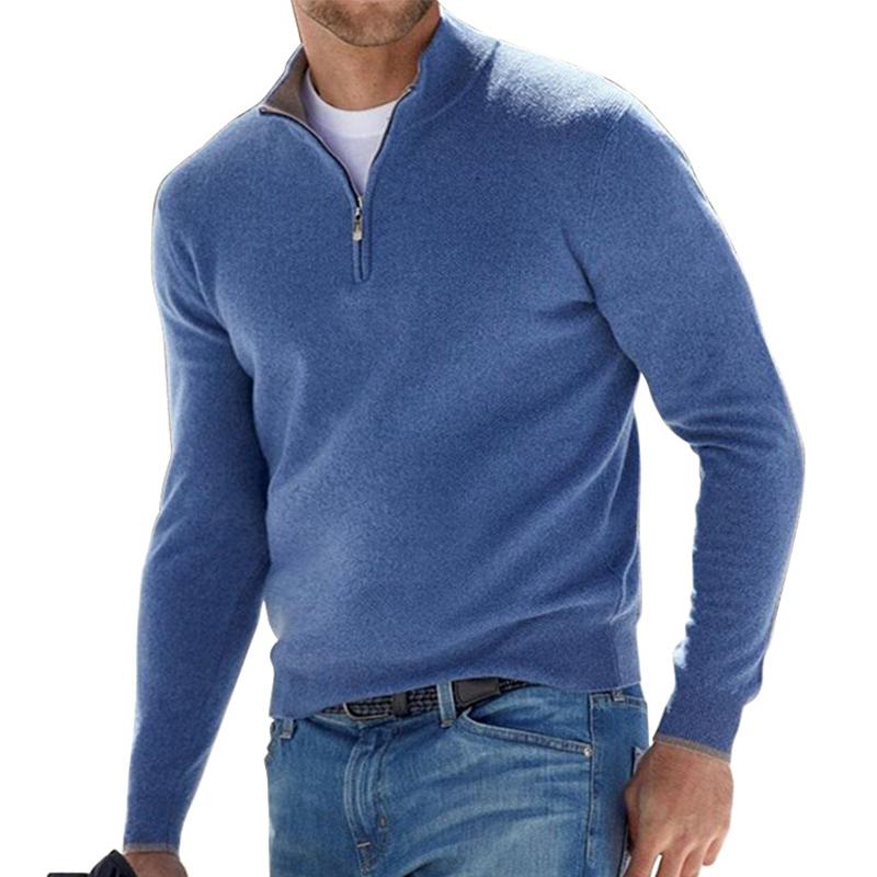 WW | Klassischer Herren-Pullover mit Reißverschlusskragen