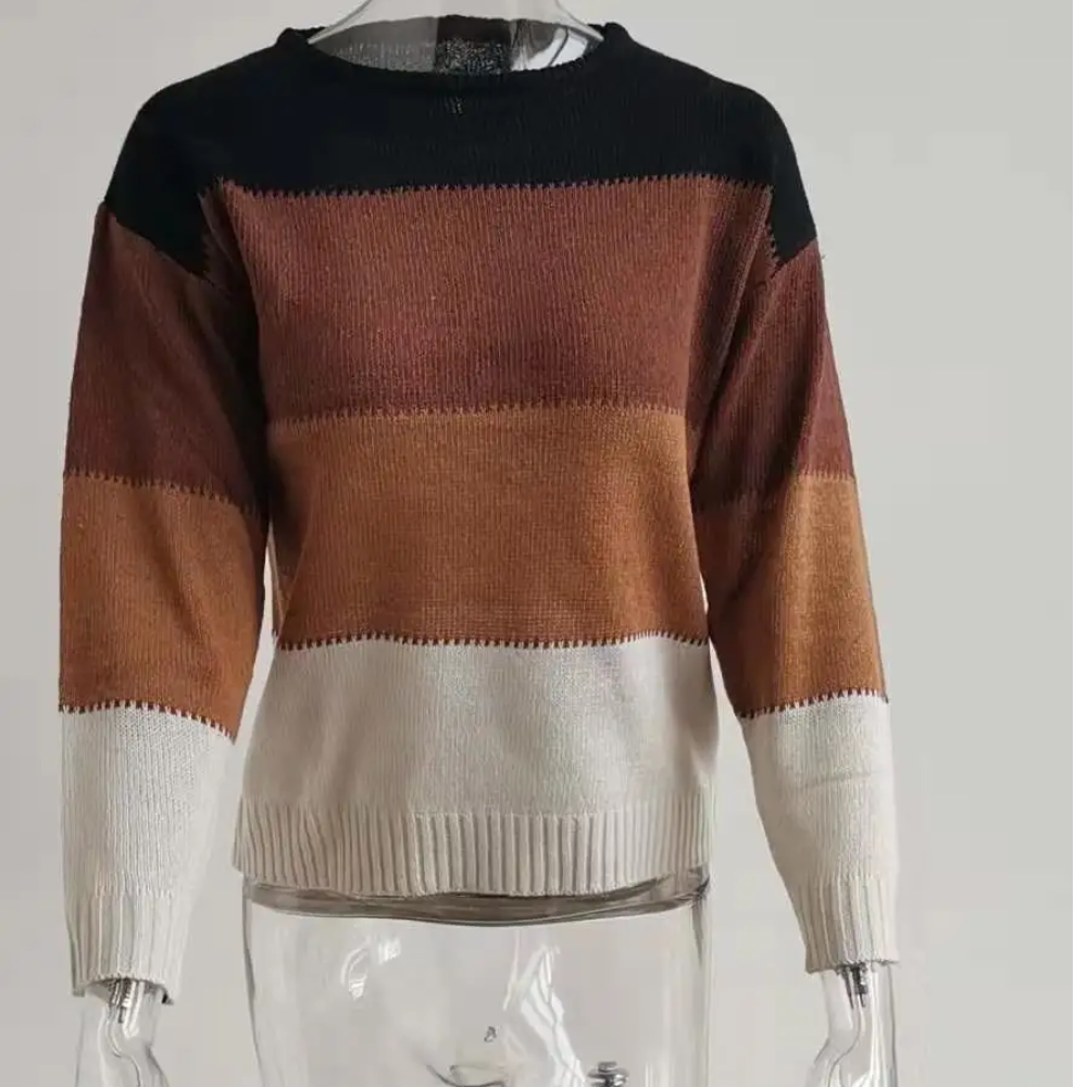 WW | Farbblock-Pullover, bequemer Pullover